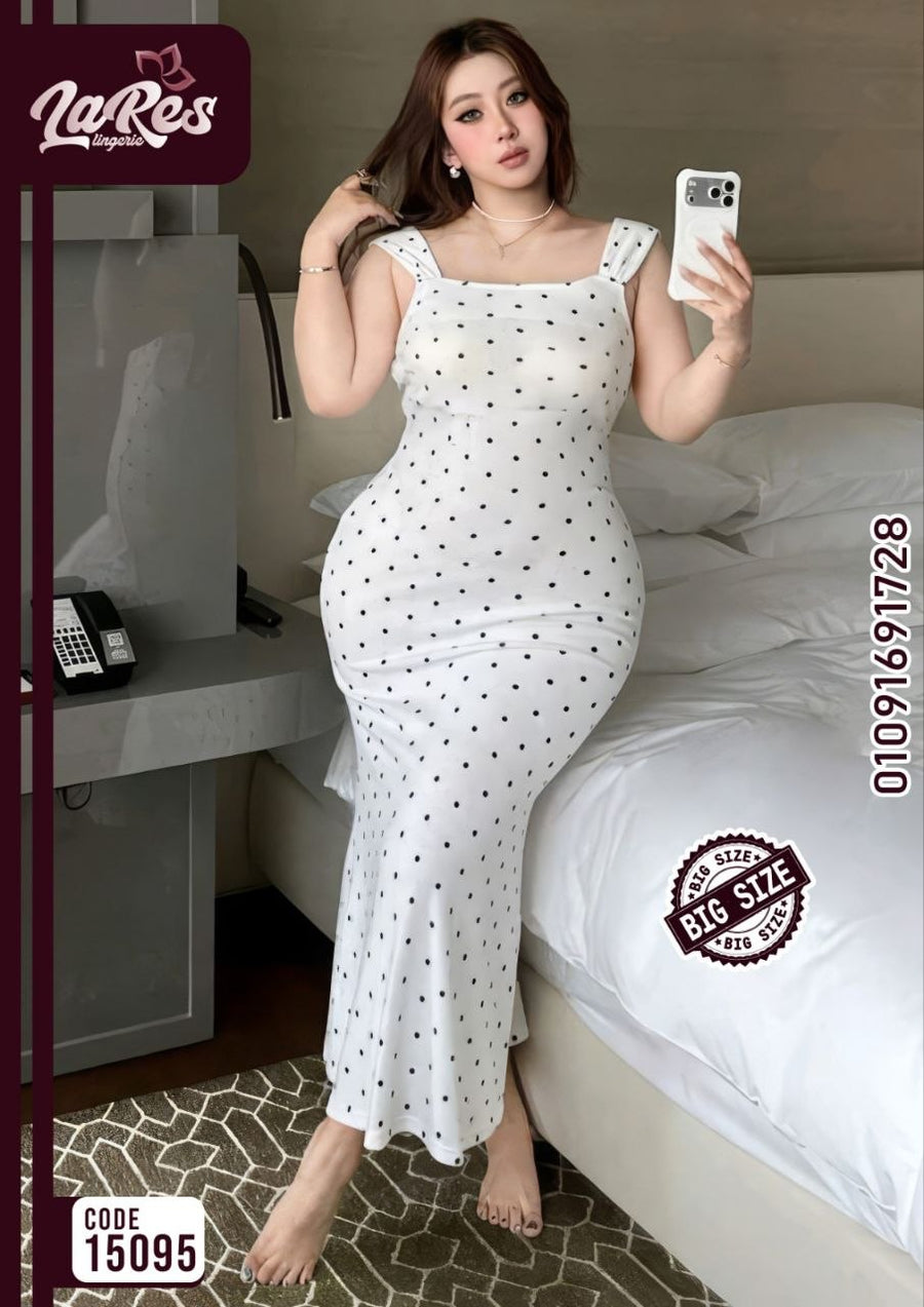 قميص نوم ماكسي منقط Big Size – كود 15095