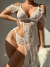 Floral Lace Slips With Thong lingerie