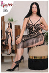 لانجري ليوبارد حريمي بشرّابات جانبية – Free Size | كود 313