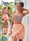 Two-Piece Dress Made Of Lycra With A Ruffled Tail