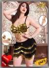 طقم رقص شرقي أسود وذهبي 5 قطع – موديل 011008