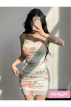 floral print tulle summer dress