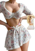 Floral Open-Back Babydoll Lingerie | بيبي دول لانجري فلورال بظهر مفتوح