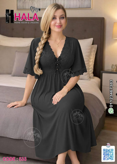 قميص نوم حريمي طويل دانتيل – كود 533