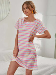 Colorful Stripe Nightdress - Divarouj
