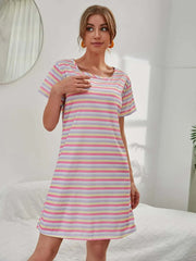 Colorful Stripe Nightdress - Divarouj