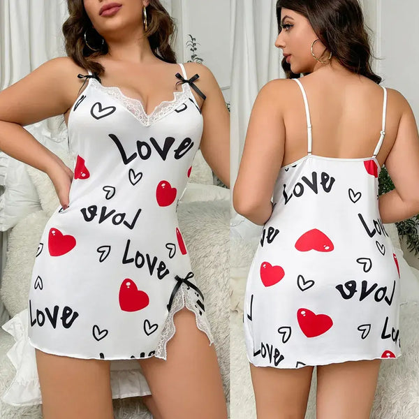 Lingerie Women Plus Size Strap Lace V Neck Sexy Valentines Lingerie Sleepwear