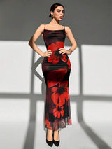 Elegant Floral Mesh Dress