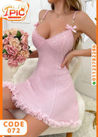 Romantic Lace-Trimmed Pink Nightdress – Code 072