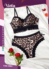 Leopard Print Two-Piece Lingerie Set – Code 8003