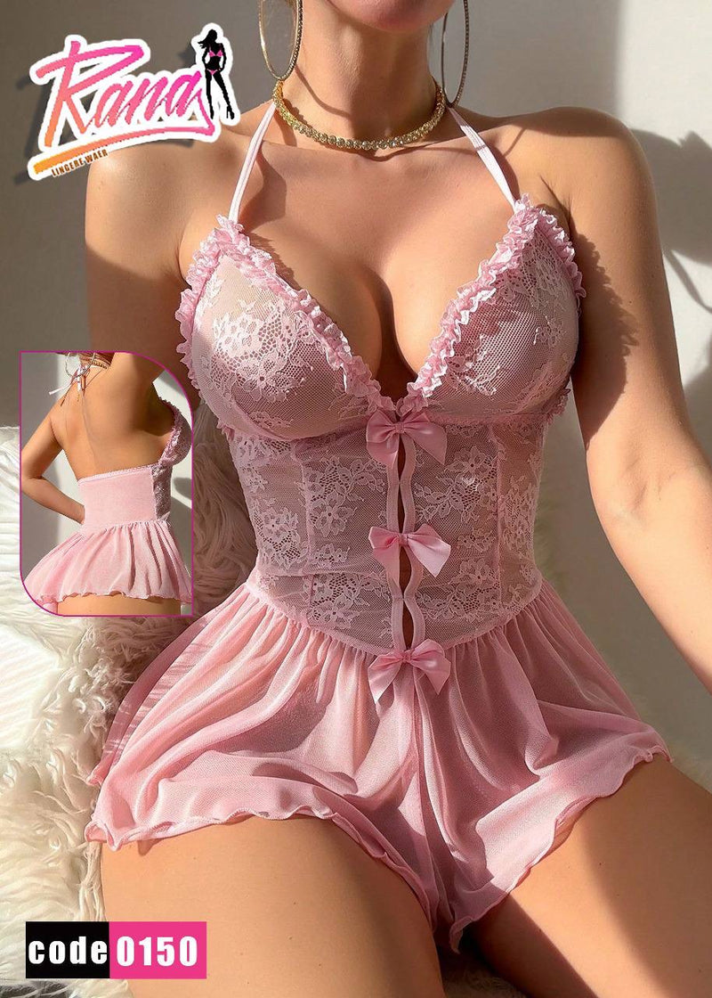 Pink Lace Babydoll Lingerie – Code 0150