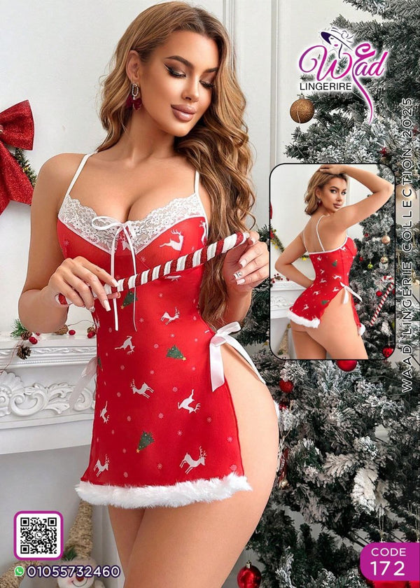 Christmas Red Lingerie Nightdress