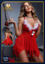 Women’s Red Christmas Lingerie Dress – Sexy Santa Nightwear