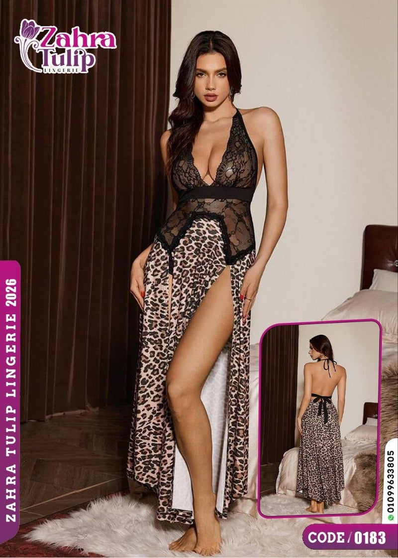فستان نوم ليوبارد فاخر كود 0183 | Free Size 50-80 كيلو