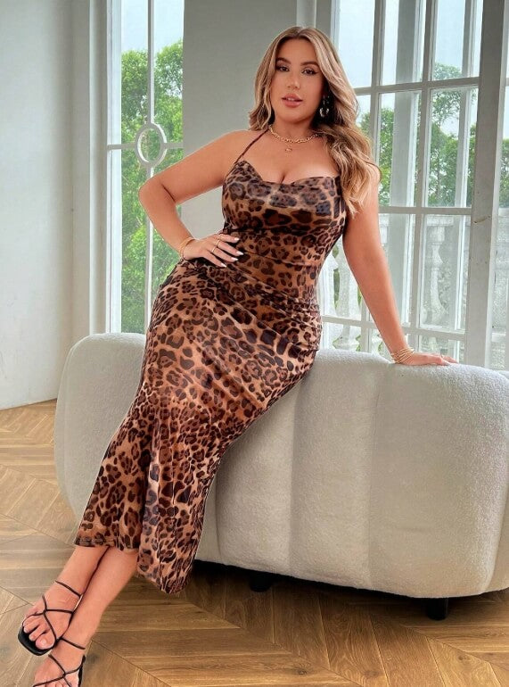 Sheer Leopard Print Ruffle Dress lingerie