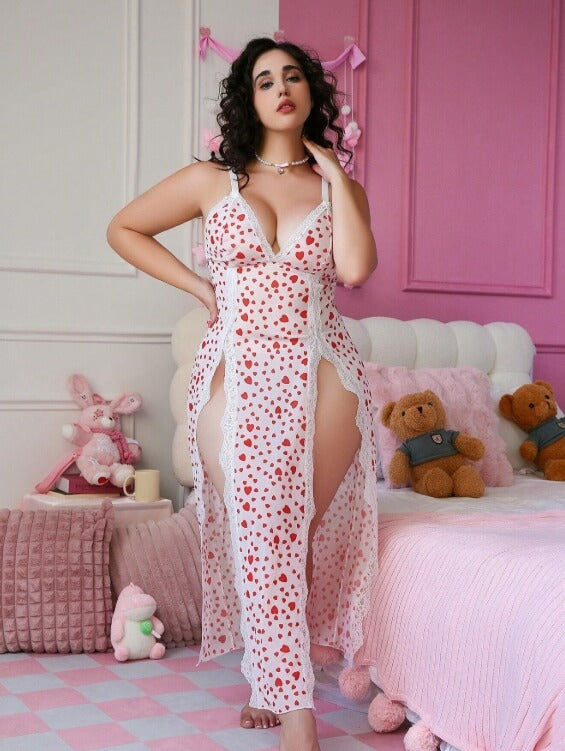 Plus Size Charming And Cute Series Sexy Lace Patchwork Dress