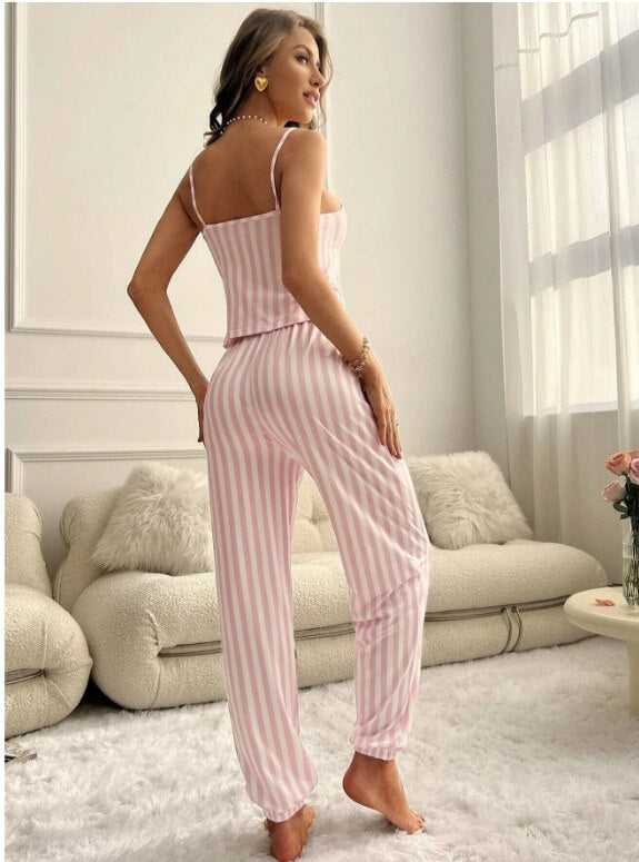 Pajama set graphic logo and striped - Divarouj