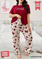 بيجامة فراشات نبيتي Big Size Code 4209 - مقاس 85-120 كيلو