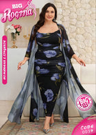 Black Floral Big Size Homewear Set Code 0039