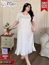 قميص نوم وردي مزهر مقاسات كبيرة موديل 182 | Big Size 85-120 KG | Divarouj