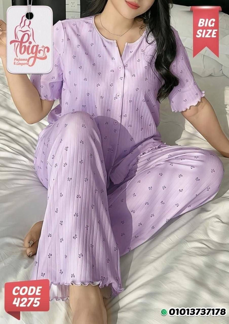 بيجامة بنفسجي Big Size 85-120 kilo - Code 4275
