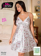 قميص نوم ساتان مورد Big Size – كود 2153
