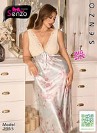 قميص نوم ساتان طويل مورد Big Size – كود 2155