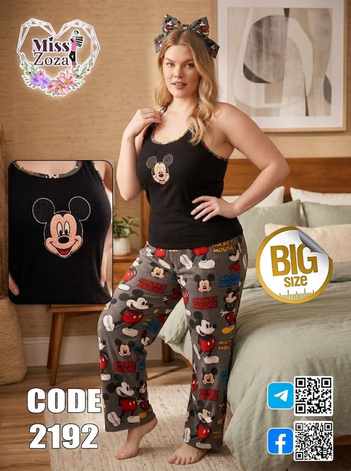 بيجامة حريمي ميكي ماوس Big Size كود 2192 - صورة 1