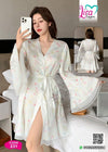 Floral Chiffon Robe Code 231 | روب شيفون وردي فاتح