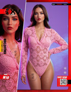 Lace Long Sleeve Fashion Bodysuit Code M10 | بودي دانتيل بأكمام طويلة