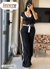 بيجامة لافيرا سوداء كود 1384 صورة كاملة