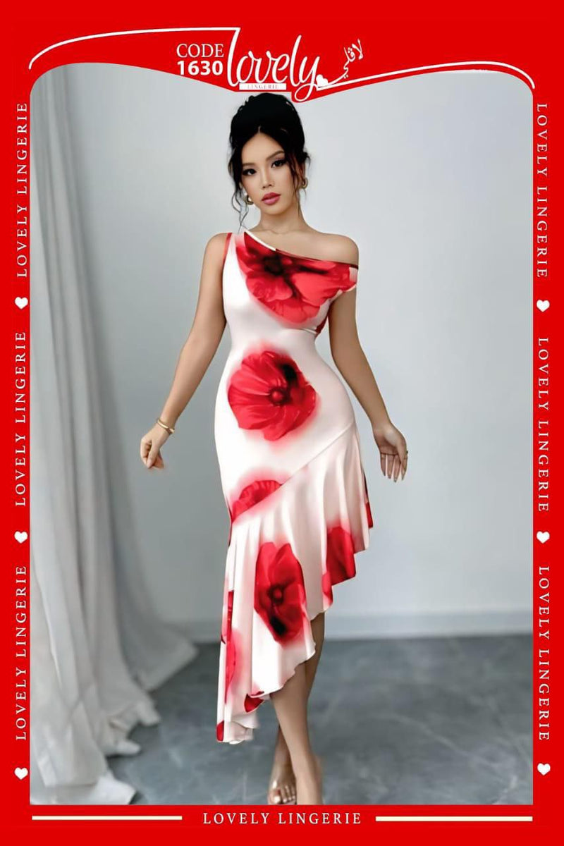 Floral One Shoulder Lingerie Night Dress Code 1630