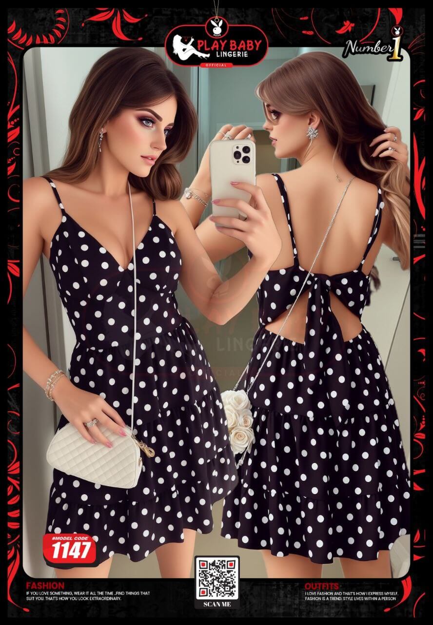 Women's V Neck Adjustable Spaghetti Straps Sleeveless Sexy Backless Dress Polka Black - Divarouj