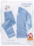 Two-piece satin pajama for men