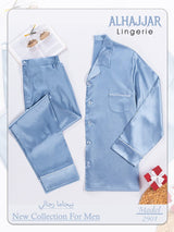 Two-piece satin pajama for men - Divarouj