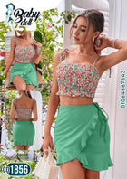 Two-Piece Dress Made Of Lycra With A Ruffled Tail