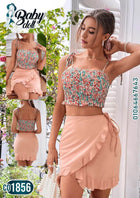 Two-Piece Dress Made Of Lycra With A Ruffled Tail