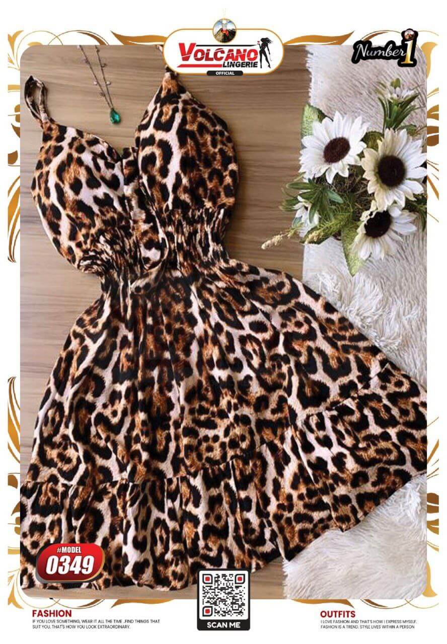 Short dress in animal print - Divarouj