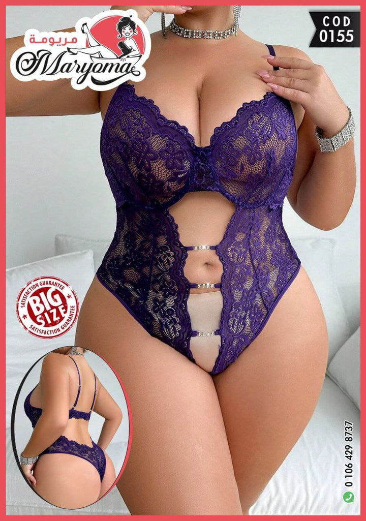Classic Sexy Plus Size Hollow Out Lace Sexy Lingerie - Divarouj