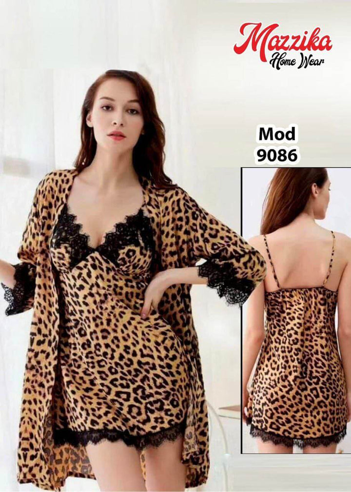 lingerie Sexy Erotica Lace Lingerie Bathrobe Leopard Print Nightdress Pajamas Sleepwear - Divarouj