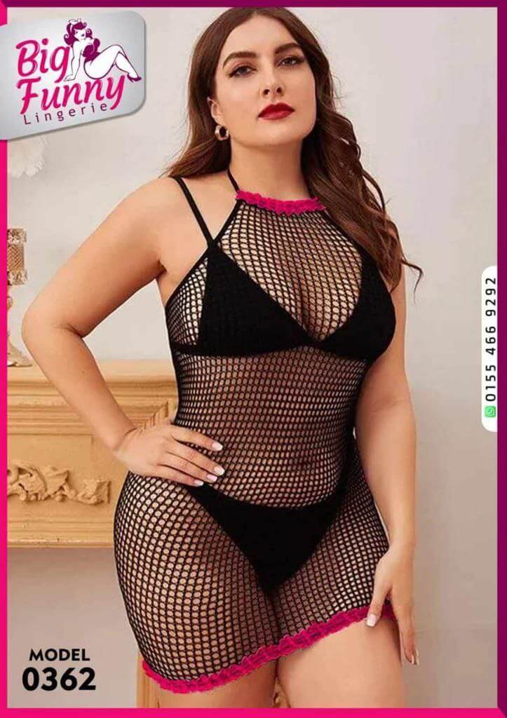 لانجري شبك قصير مقاس كبير – كود 0362 - Divarouj