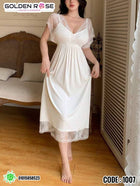 women Sexy Lace Patchwork Perspective Camisole Sleepwear Dress