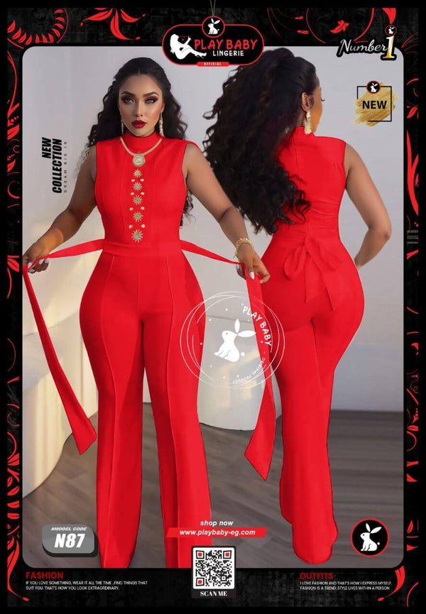 sexy ladies clothing fashion women's pants jumpsuits with belt