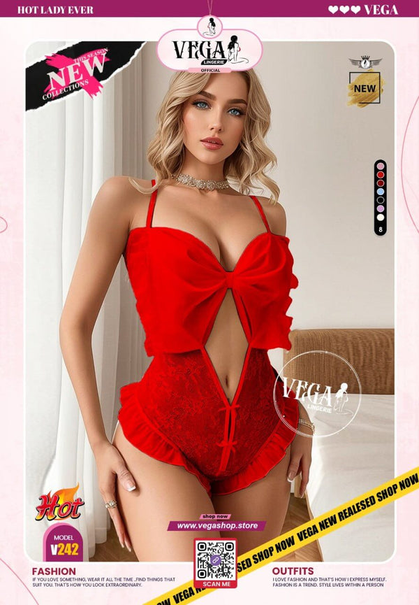 لانجيري سكسى لانجري مثير Lingerie بفتحه من الأمام و فيونكه شفاف على الصدر لتجعل لك أكثر أثاره Lingerie بفتحه من الظهر بيبي دول