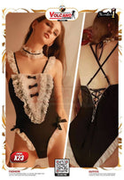 White & Black Super Sexy Beautiful Breasts Nice Ass Erotic Cute Maid Outfit Style