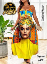 Elegantly Stylish Women's Black Printed Shoulder Strap And Floor-Length Dress