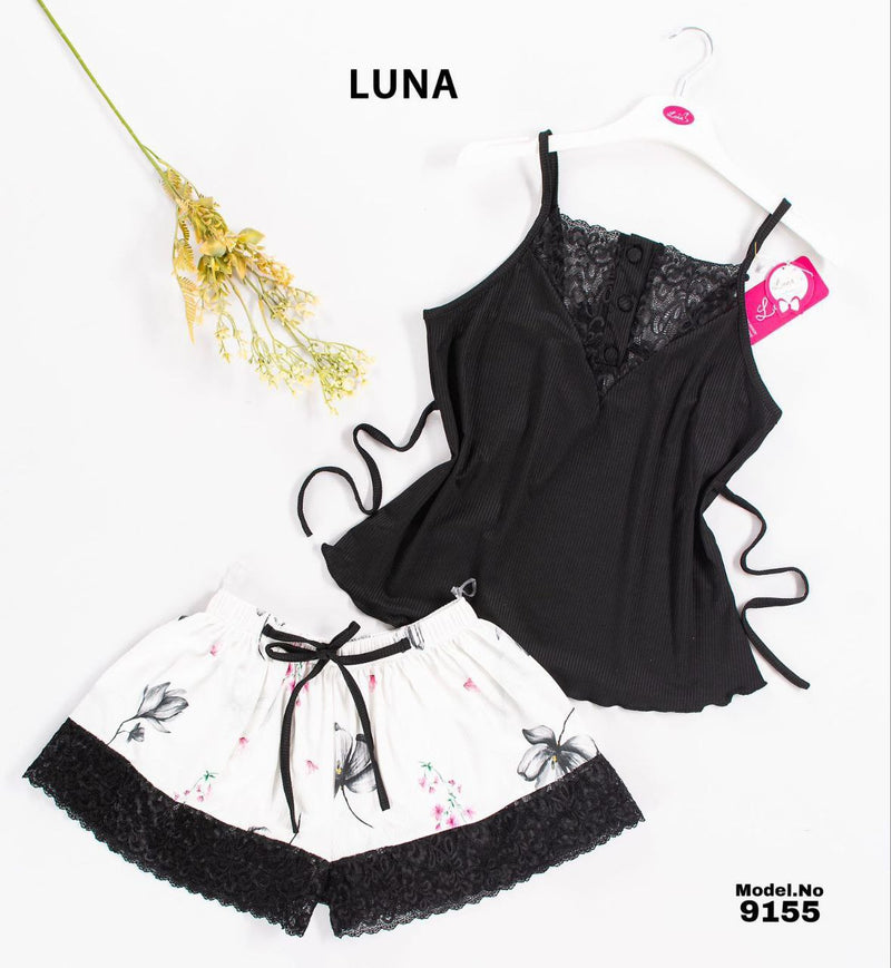 🌸 طقم شورت قطني ناعم – موديل 9155 | Lingerie