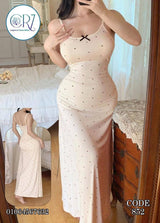 Indulge in timeless elegance with the Polka Dot Maxi Nightdress – Code 852 Lingerie  Homewear