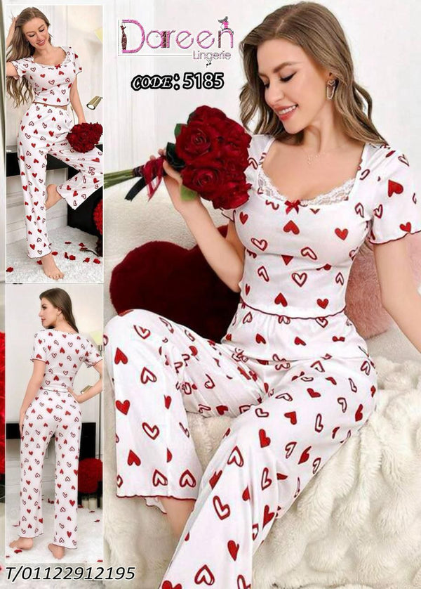 Heart Print Pajama Set – Code 5185