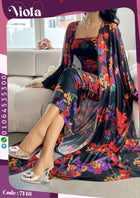 طقم فستان وروب فلورال حريمي | Free Size 50-80 KG | Divarouj